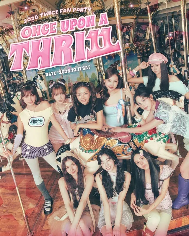 TWICE Announces 2026 Fan Party 'ONCE UPON a THRI11' for 11th Anniversary cover